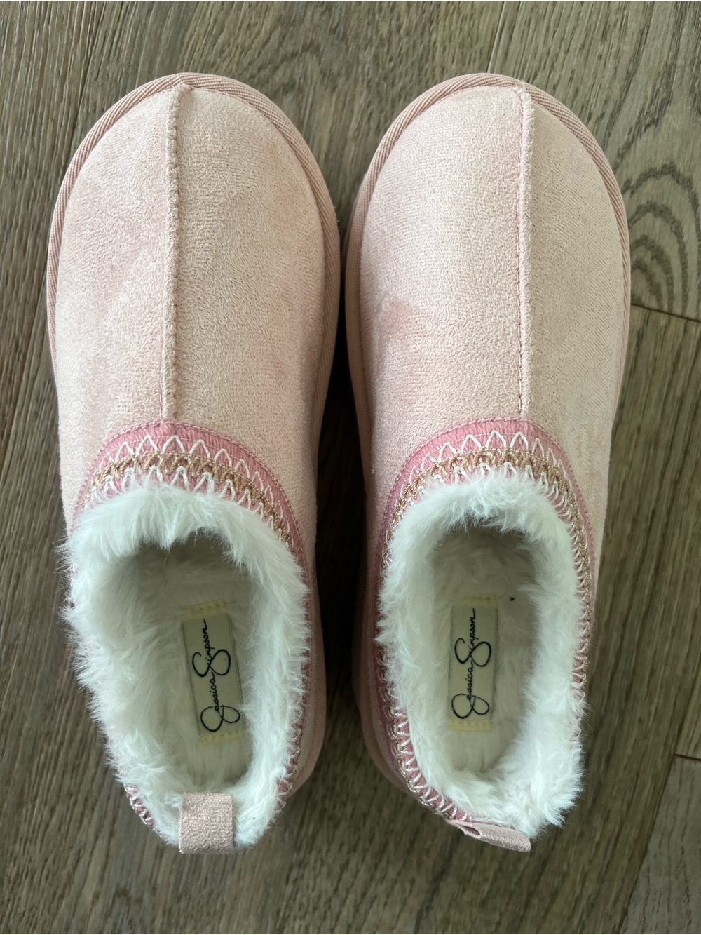Jessica Simpson Blush Pink Faux-Suede Plush-Lined Slip-Ons